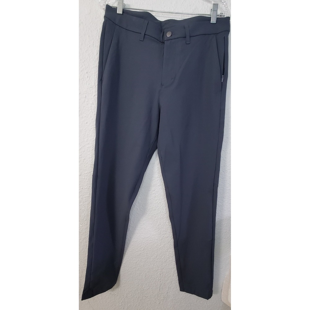 Lululemon Mens Commission Slim-Fit Pant 32 Charcoal Gray Technical Trousers